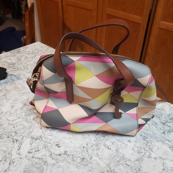 Fossil Sydney satchel pink multi - Picture 2 of 6